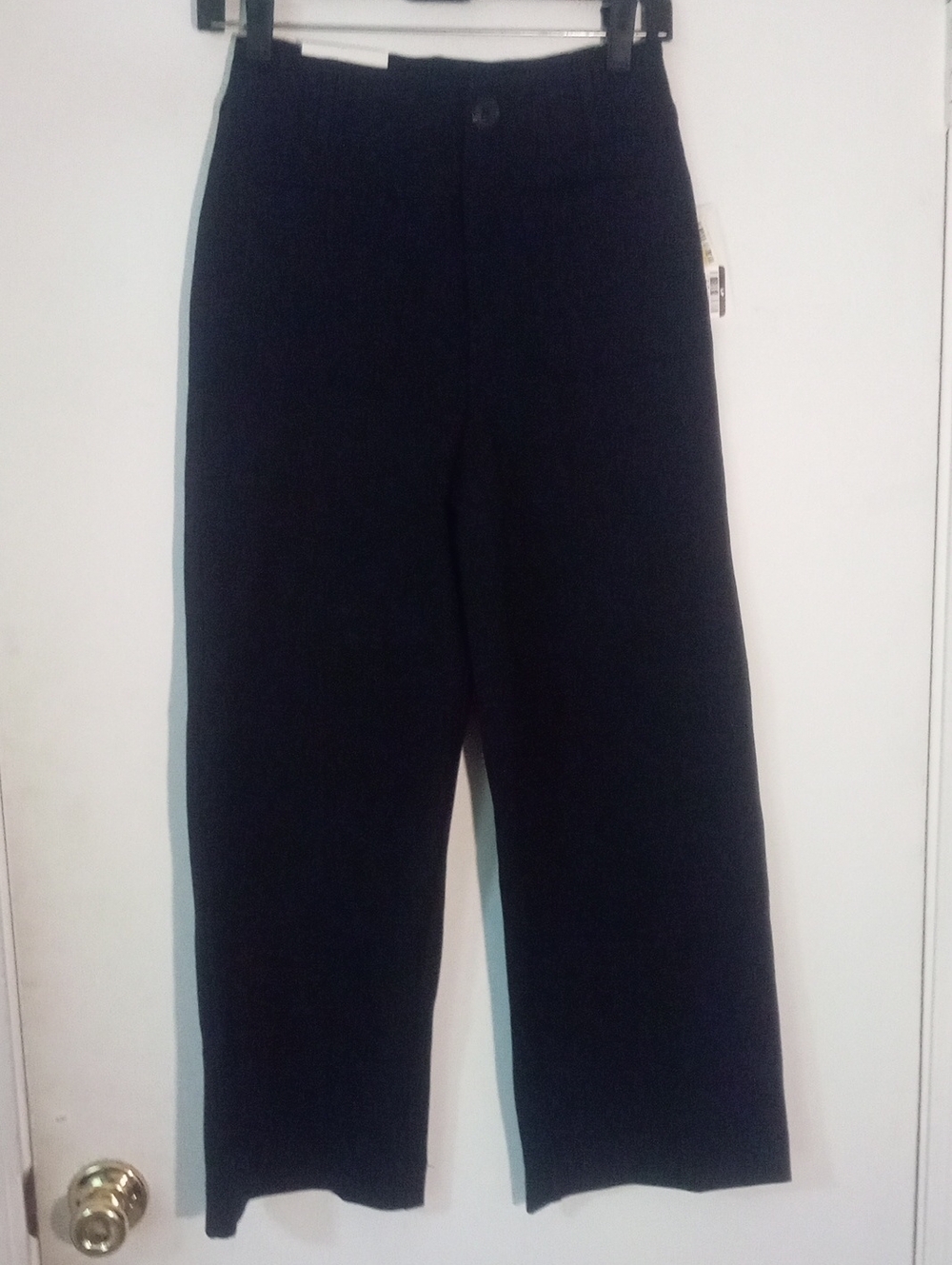 * A New Day Black Casual Straight-Leg Knit Pants Sz 0 NWT $40 Wide Leg